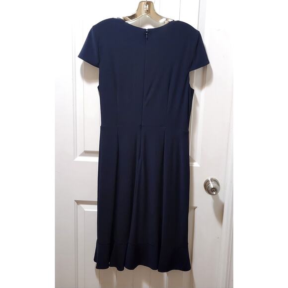 Jessica Howard Navy Blue Women's Wrap Dress Short Sleeve Size 12 Career - Picture 7 of 9